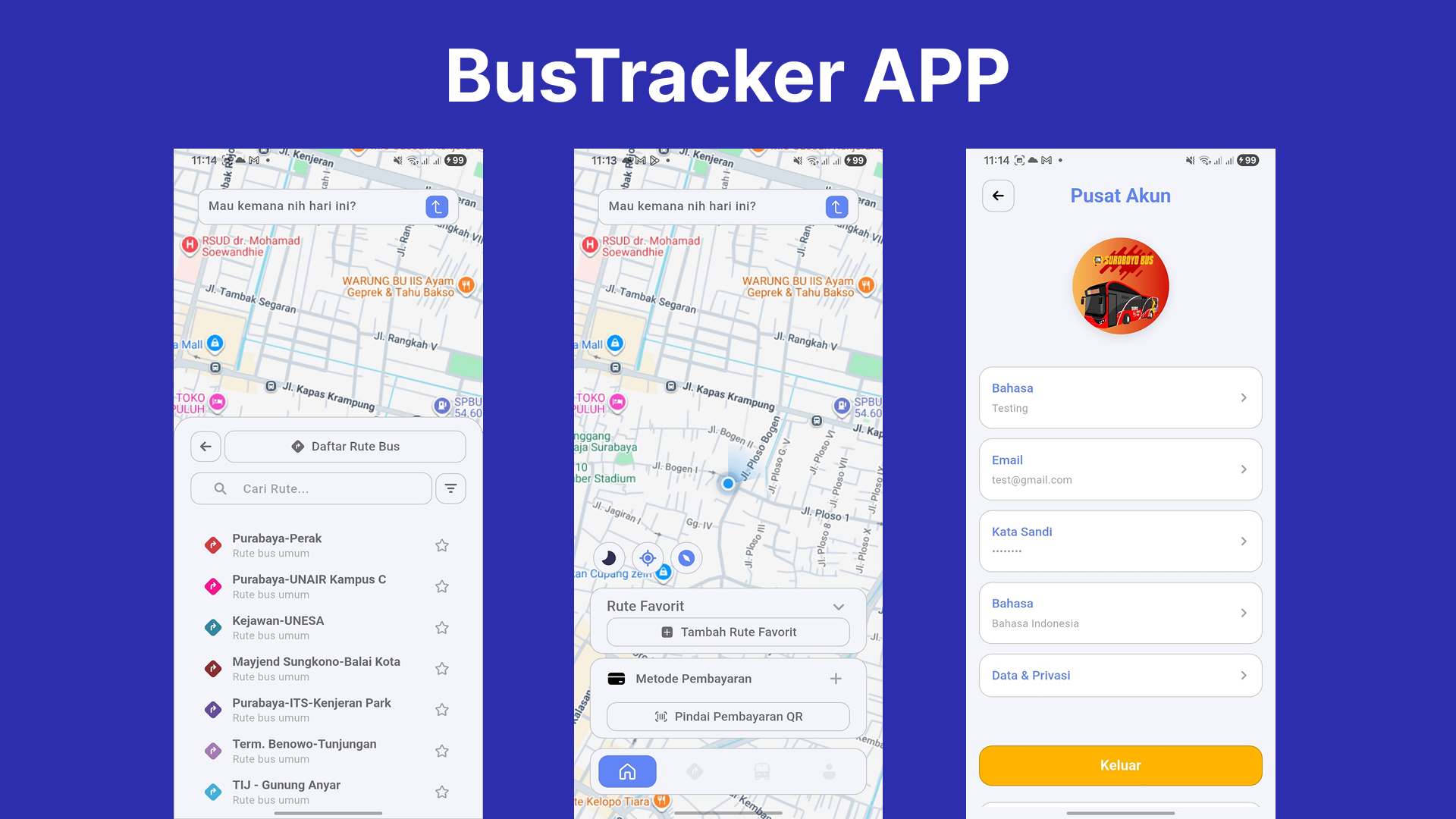 Screenshot of BusTracker