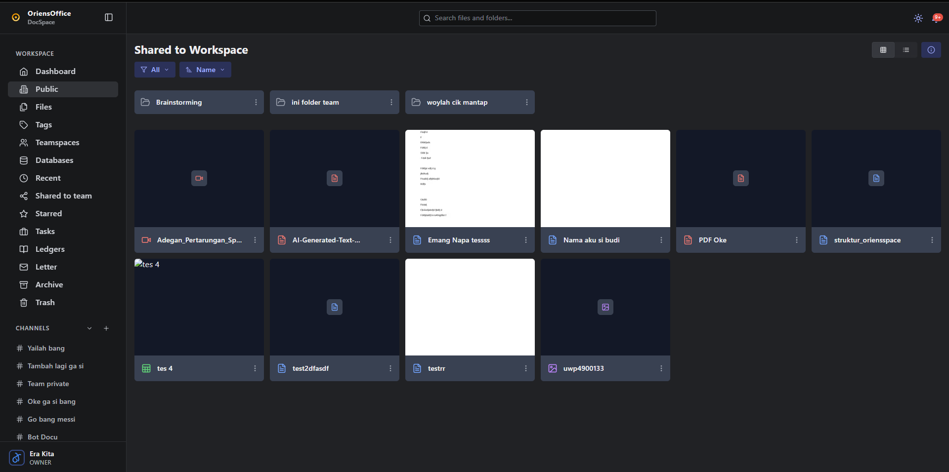 Screenshot of OriensSpace