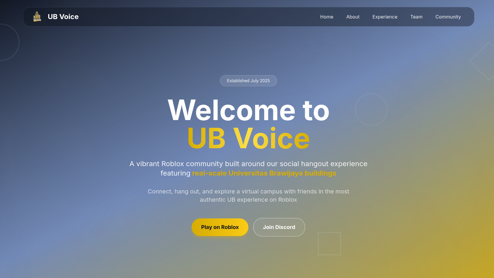 Screenshot of UB Voice — Virtual Campus