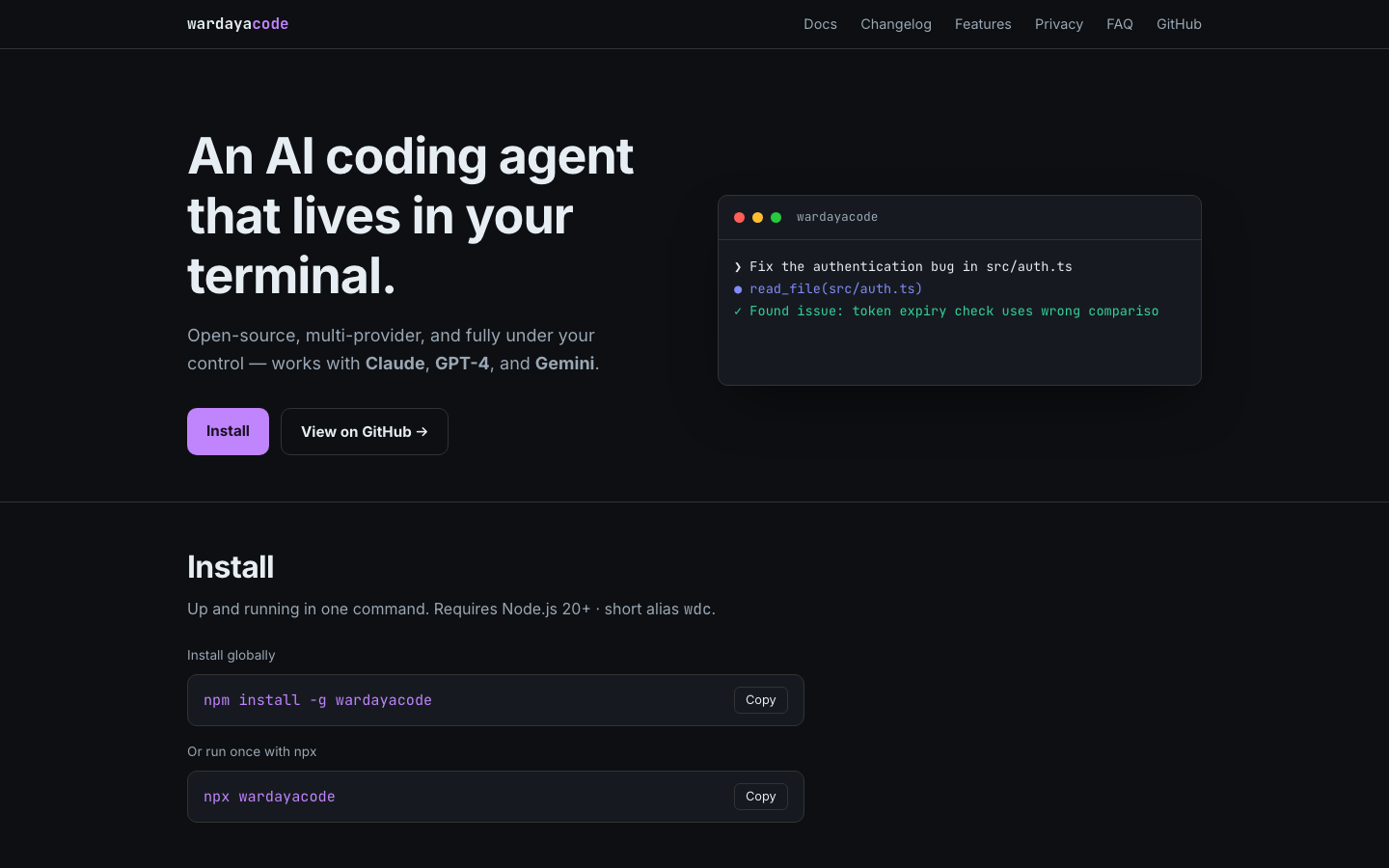 Screenshot of WardayaCode
